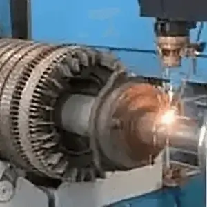 Laser cladding of motor rotor shaft