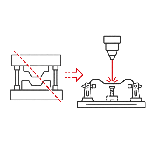 Reduced Tooling Dependence Icon