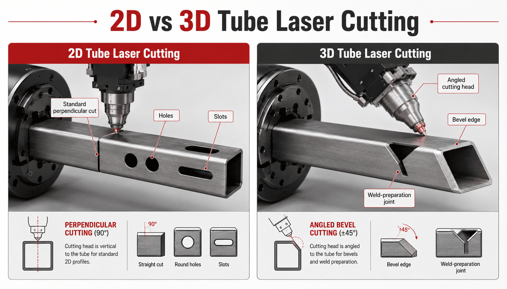 2D vs 3D Tube Laser Cutting