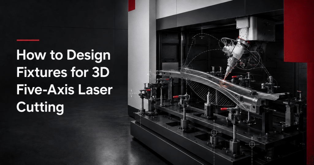 Fixture design for 3D five-axis laser cutting of a hot-formed automotive part