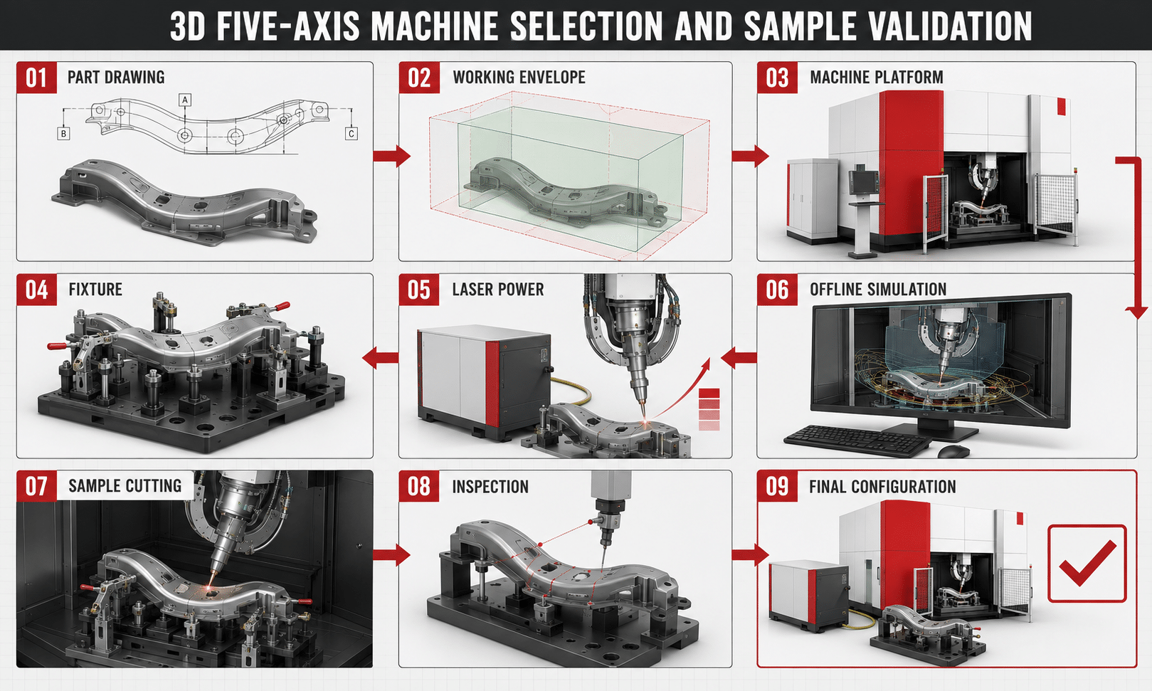 How to select and validate a 3D five-axis laser cutting machine