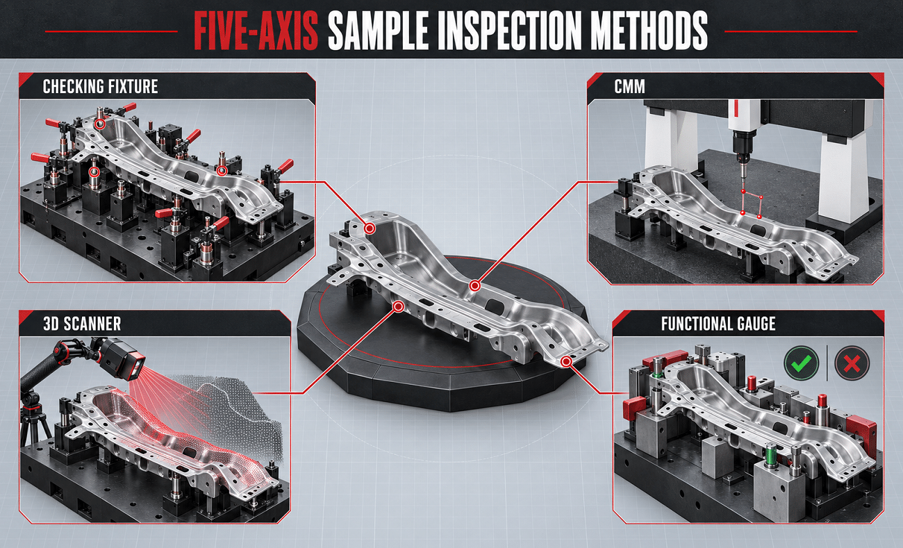Inspection methods for five-axis laser cutting sample validation